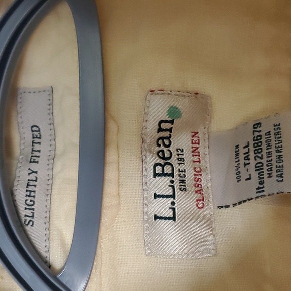 LL Bean Size L - Tall Yellow Linen Shirt - Picture 2 of 3